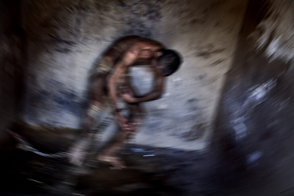 .October 7th, 2011.  Jalalabad, Afghanistan 2011. A mental patient is chained in a small cell at Mia Ali Baba Shrine. Patients are chained in Spartan cells around the shrine for 40 days and fed with bread and water . Diego Ibarra Sánchez